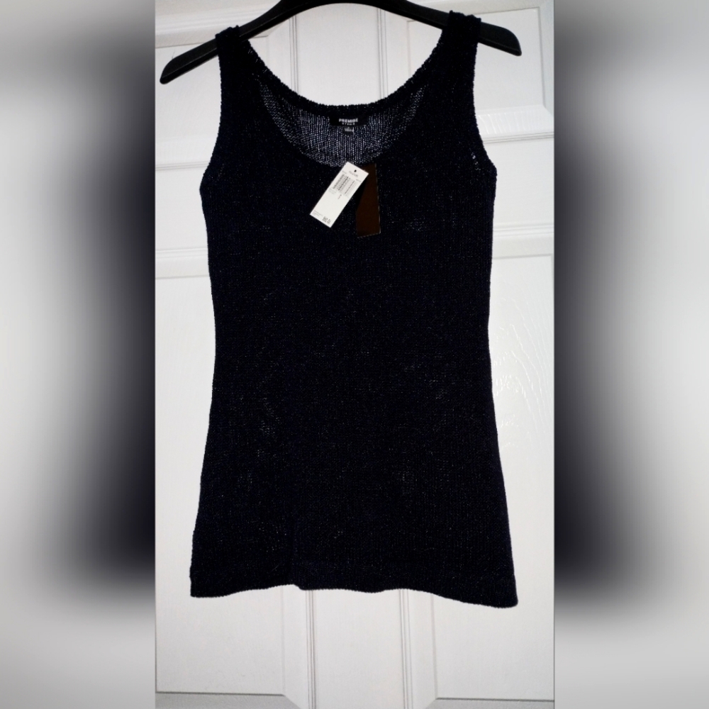 Premise Studio Black Sleeveless Knit Top